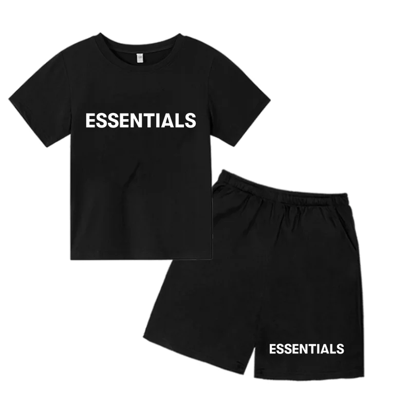 

2022 New Summer Fashion Kids T Shirts Charming Fit Boys and Girls Short Sleeves + Shorts 2 Pieces Printed Hot Sets Girls Clothes