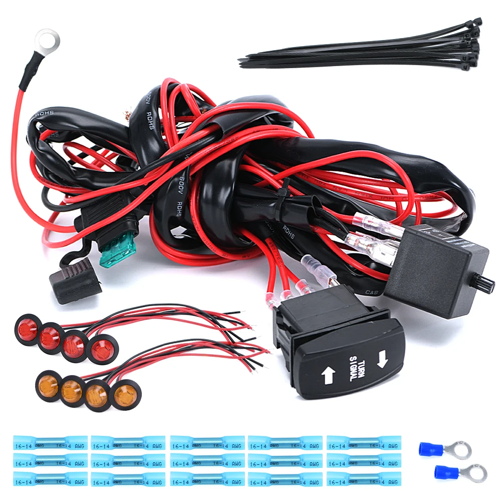 

Универсальный комплект сигналов поворота ATV UTV, 12 В, комплект с 8 левыми и правыми сигнальными лампами для Polaris Ranger RZR