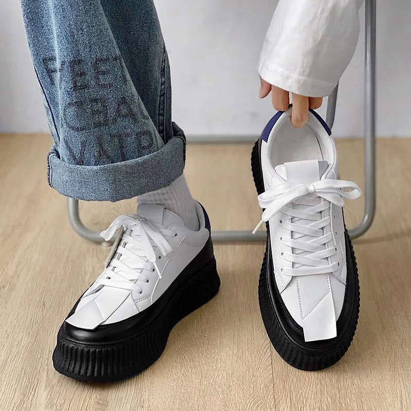 

White Shoes Fashion Retro Men's Vulcanized Shoes Platform Sneakers Mens Designer Shoes Men Skateboard Footwear Casual Sneakers