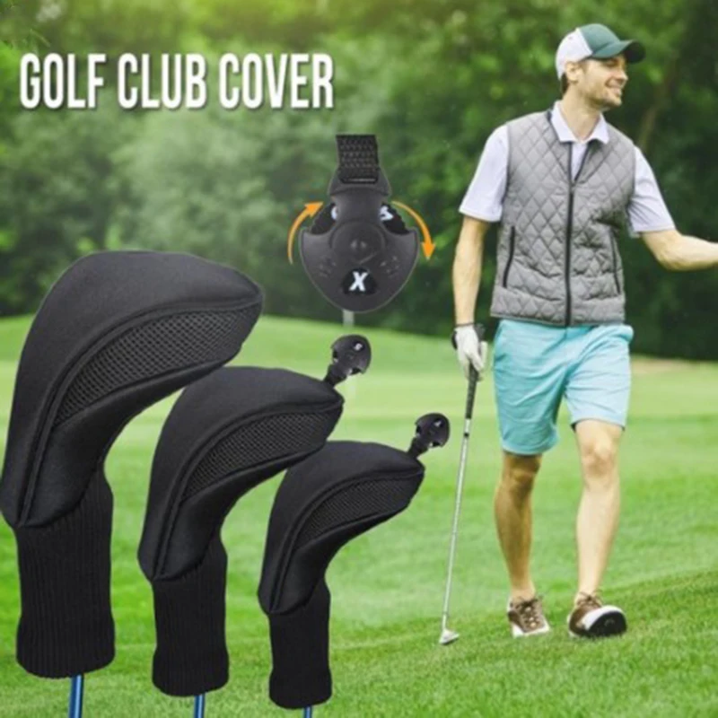 

Outdoor Golf Club Head Covers for Woods Long Interchangeable Golf Head Protective Cover 3pcs/set MC889