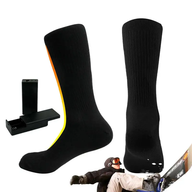 

Термоноски с подогревом, теплые электрические носки, мягкие большие теплые носки с подогревом для пеших прогулок, спорта, альпинизма