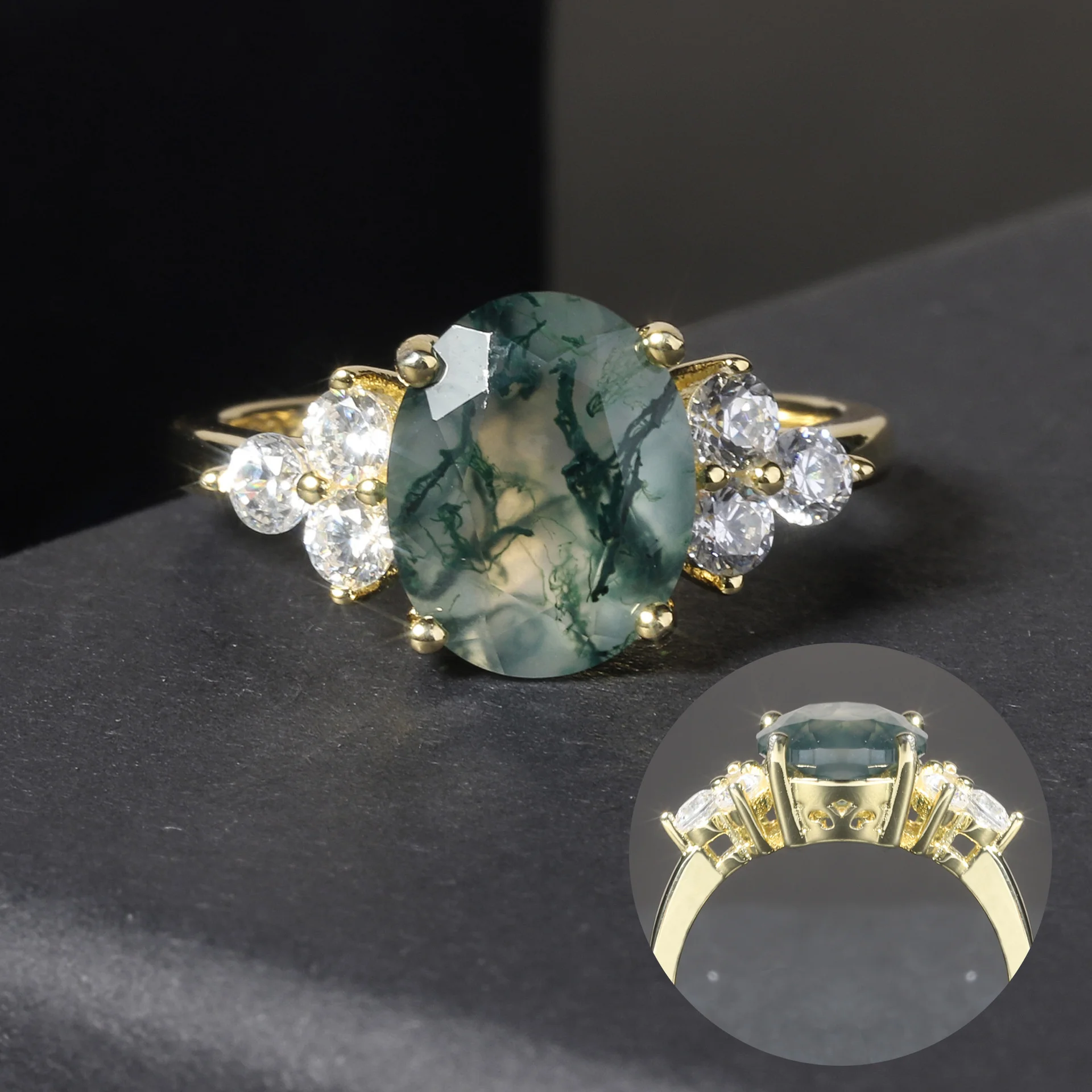 

Фирменные оригинальные роскошные драгоценности Sen, стильное характерное кольцо из драгоценных камней, золота 18 карат, натуральный водный Агат