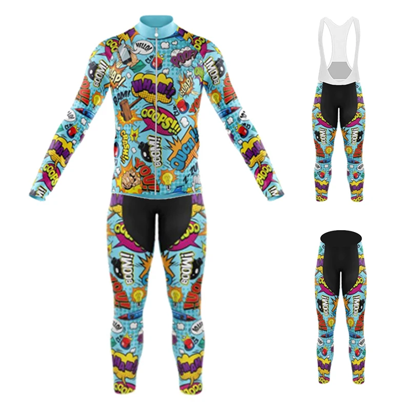 

2022 Mens Autumn Breathable Cycling Jersey Set Cartoon Anime Long Sleeve Cycling Clothing Mountain Bike Bib Pants Ropa Ciclismo