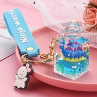 creative new product personality cute quicksand little yellow duck dinosaur perfume bottle acrylic keychain student bag pendant