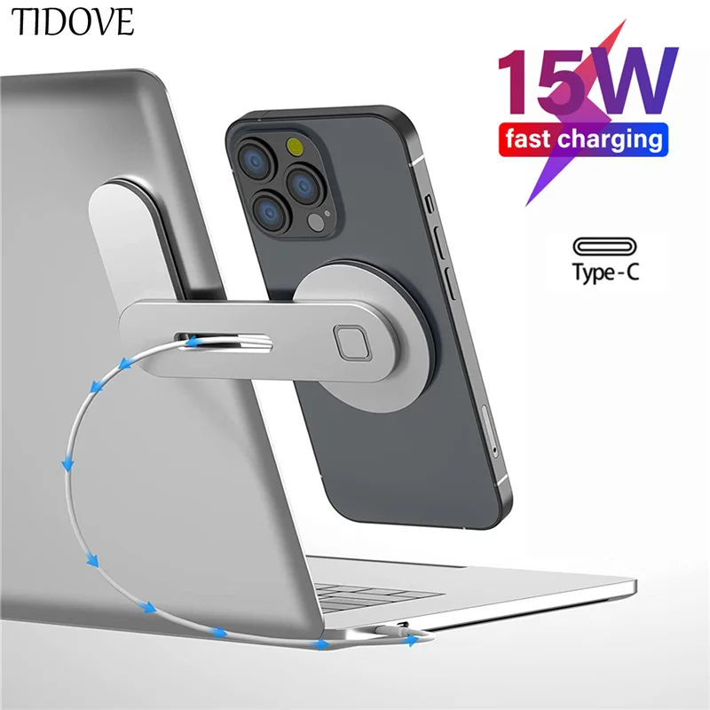 

TIDOVE 15W Magnetic Wireless Charger for iPhone 13 12 Pro Max 12 Mini Fast Wireless Charging Laptop Phone Holder Monitor Bracket