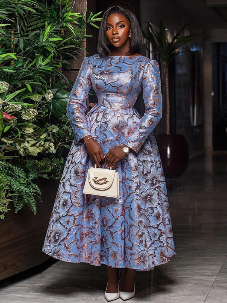 Женское платье с круглым вырезом AOMEI элегантное плиссированное платье-трапеция