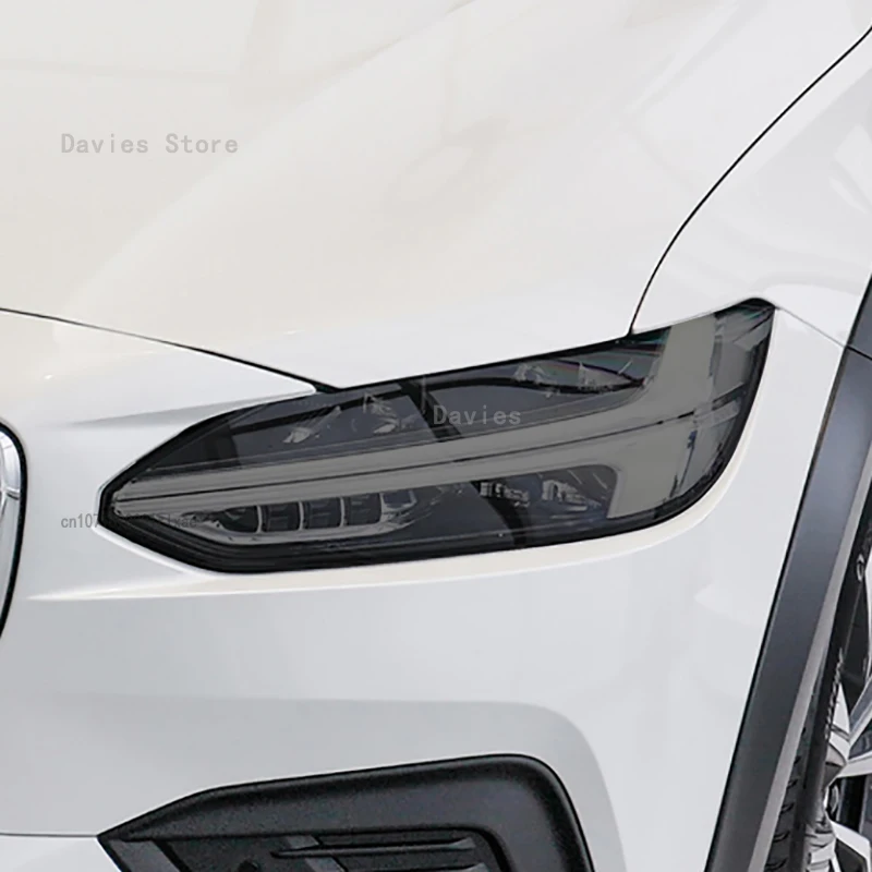 

For VOLVO V90 2017-2023 Accessories Car Headlight Front Lamp Protective Film Transparent Black TPU Repair Sticker