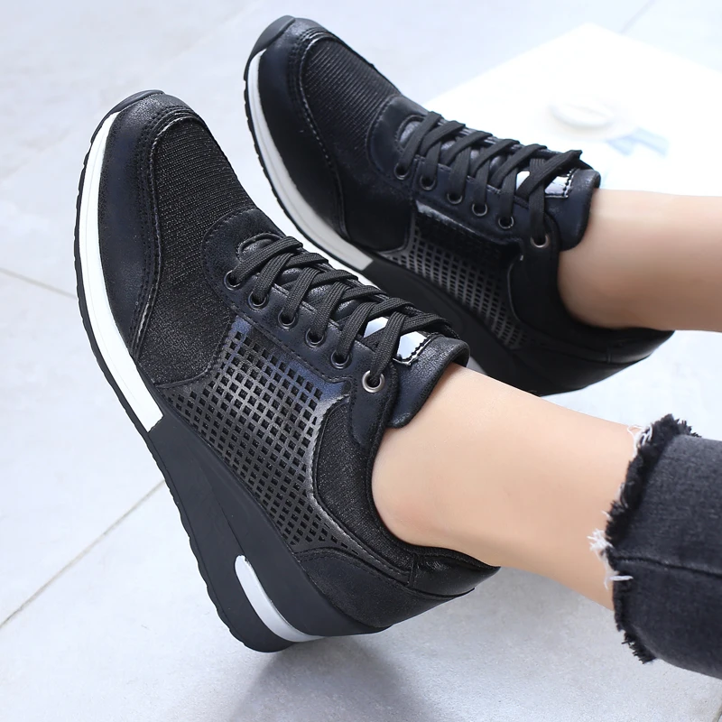 Brand Women Light Weight Toning Shoes Increase Breathable Walking Sneakes Anti Slip Ladies Gym Sneakers Platform Females Shoes