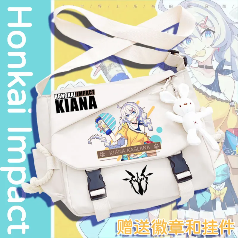 

Game Honkai Impact 3 Cosplay Kiana Fu Hua Himeko Bronya Kallen Kaslana Rita Nylon Cloth Cartoon Bag Campus Student Messenger Bag