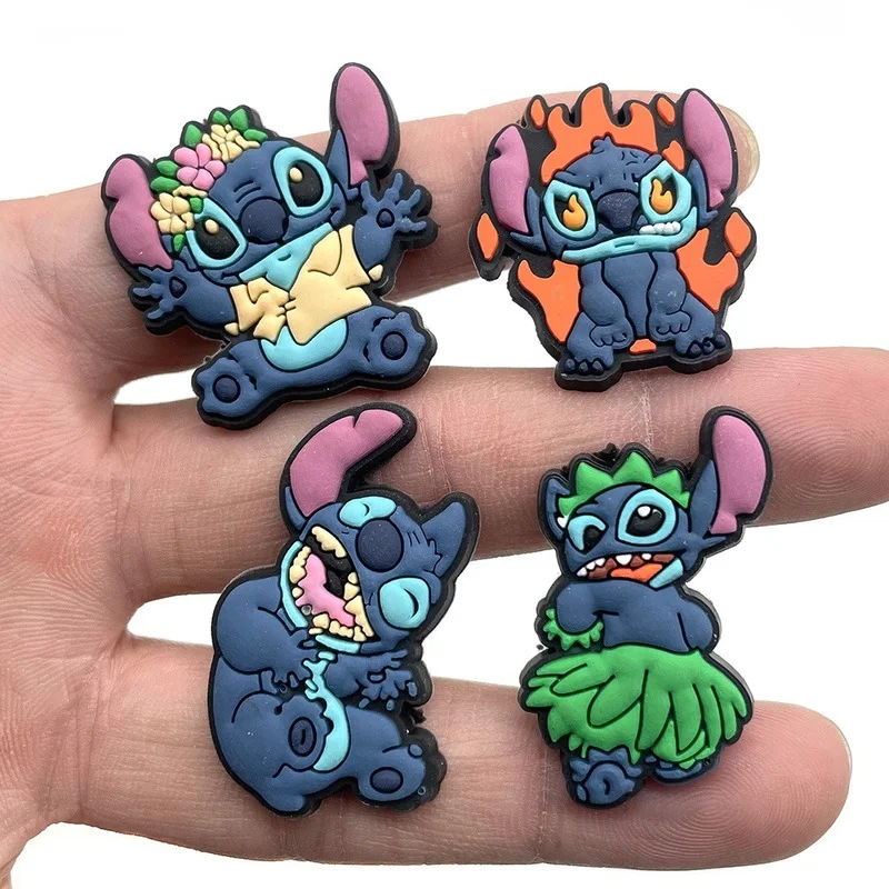 1pcs Cartoon Cute Stitch Crocs Charms PVC Shoe Charms DIY Shoe Aceessories Fit Croc Sandals Buckle Decoration Kids Party Gifts