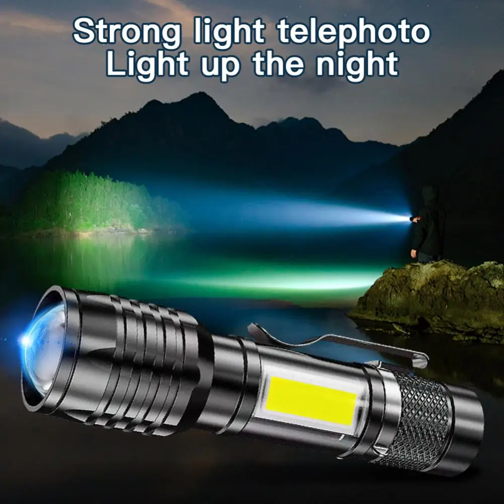 

Высокомощный светодиодный перезаряжаемый фонарик XP-GQ5, мини-фонарик с зумом, уличный мощный фонарь для кемпинга, водонепроницаемый тактический светодиодный фонарь