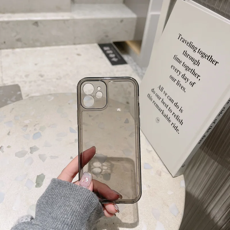 Retro Simple Photo Frame Transparent Japanese Phone Case For iPhone 14 13 12 11 Pro Max Mini Xr Xs Max 7 14 Plus Case Cute Cover