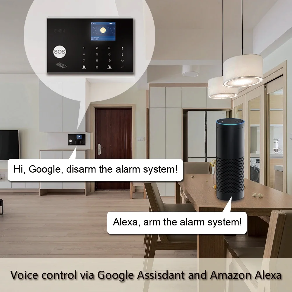 Aubess Alarm System For Home Burglar Security 433MHz WiFi GSM Alarm RFID Touch Keyboard Wireless Tuya Smart House App Control enlarge