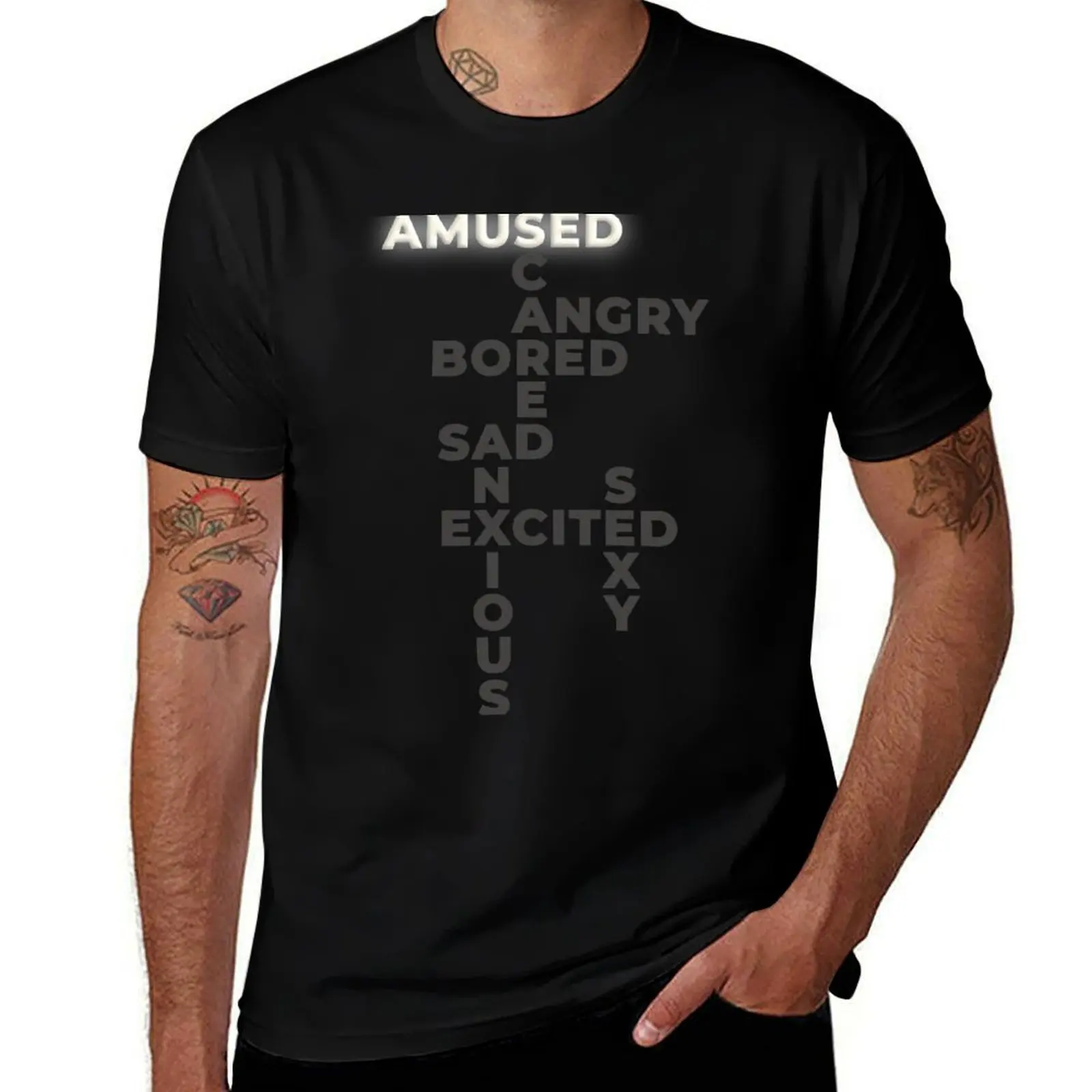 Фото Футболка «Amused» - Giggles' Mood (черная) - Футболка по мотивам сериала «Вестуайлд», 3-й сезон, свободный крой, большие размеры, с коротким рукавом №1