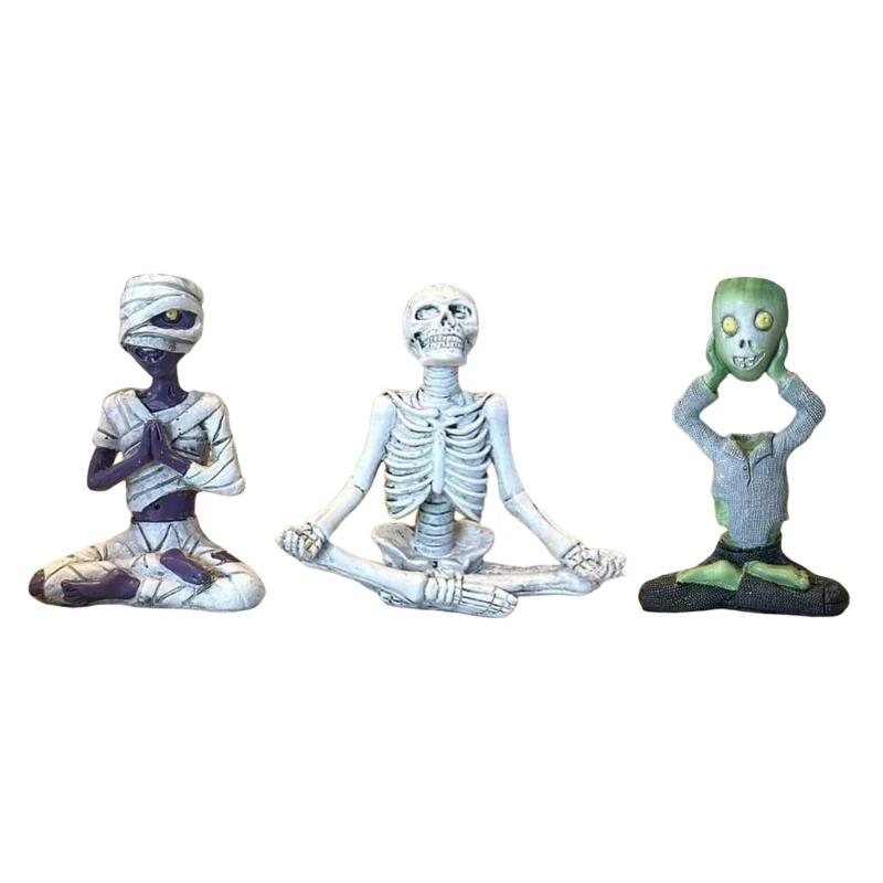 

Haunting Halloween Mummy Skull Artwork Great Addition to Living Room and Hallway D0LD