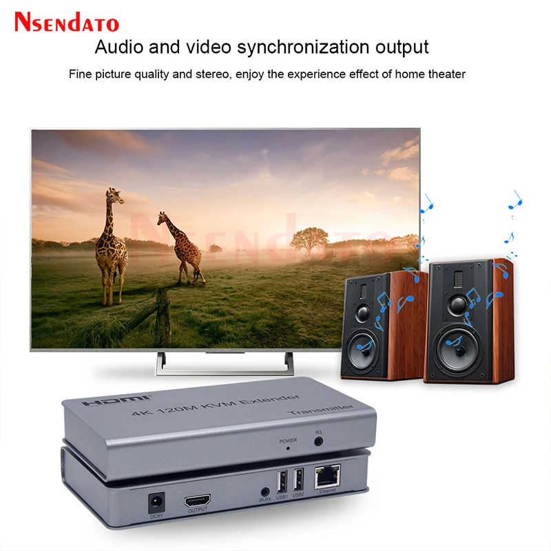 Удлинитель HDMI KVM 4K 120M удлинитель RJ45 Aux Audio Ethernet с USB для клавиатуры мыши |