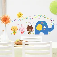 cartoon elephant wall stickers for kids childrens room decoration wall decals waterproof removable diy vinyl wallpapers
