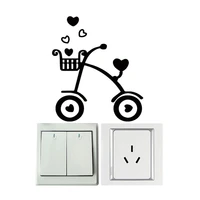 fashion home decor creative love bicycle switch stickers childrens room bedroom background wall decals self adhesive wallpaper