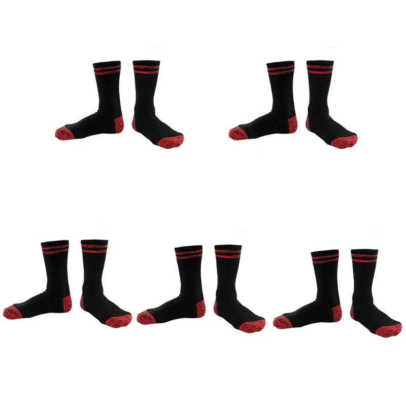 Men Women Harajuku Double Striped Crew Socks Ribbed Knit Combed Cotton Outdoor Sports Casual Street Mid Tube Hosiery 37JB