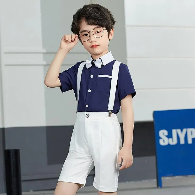 

Boys Summer Sets 2022 New Korean Version of Fashion Overalls Two-Piece Suit Children's Day Birthday Party Performance Gown L1773