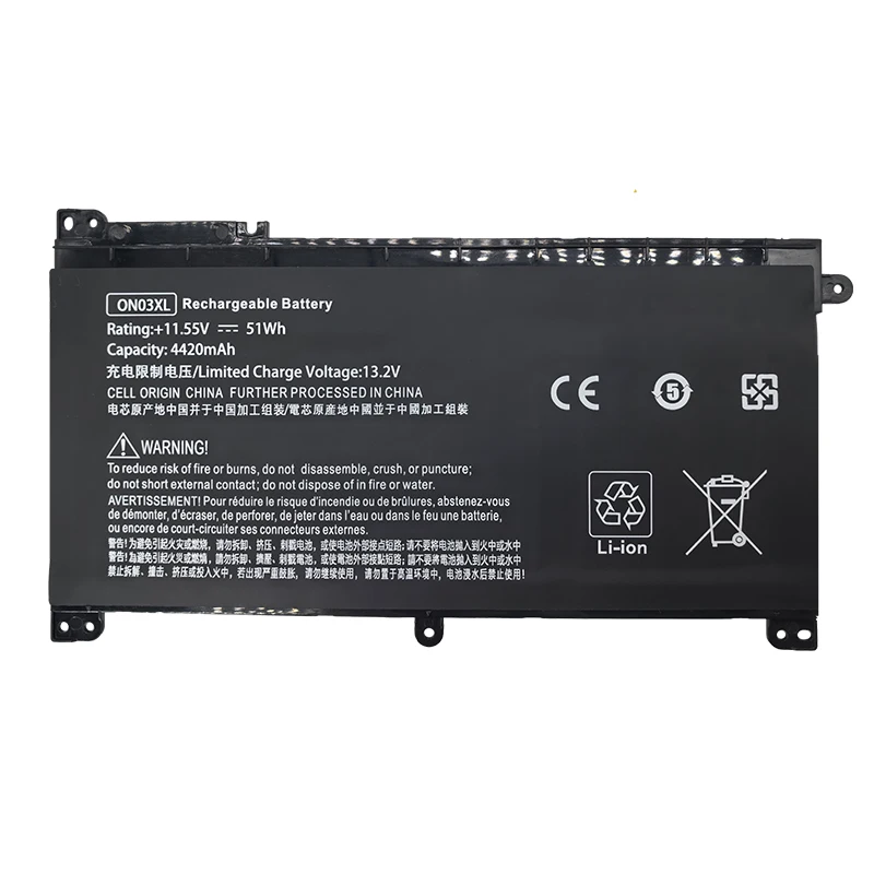 Фото Аккумулятор для ноутбука ON03XL 51Wh/4420mAh 11.55V повышенной емкости, замена для HP Pavilion X360 TPN-W118 TPN-Q183 №2
