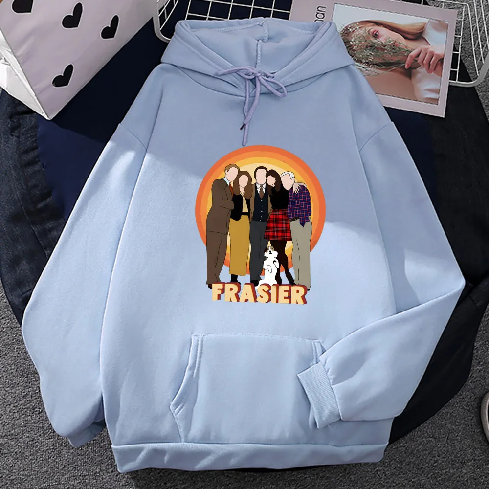 

Ffrasier Characters Graphic Hoodies Autumn Casual Hooded Sweatshirts Soft Fleece Pullovers Male/female Long Sleeve Clothes