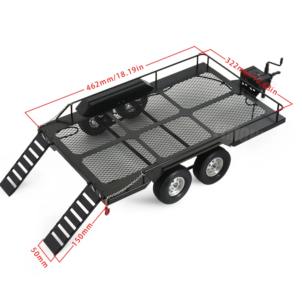 Металлический комплект прицепа для 110 RC Crawler Axial SCX10 II III 90046 D90 TRX6 TRX4 Redcat GEN8 RGT 86100 SMT CFX CC01 CC02 RC Запчасти (art.: 3920cb20afbc4) - 3920cb20afbc4