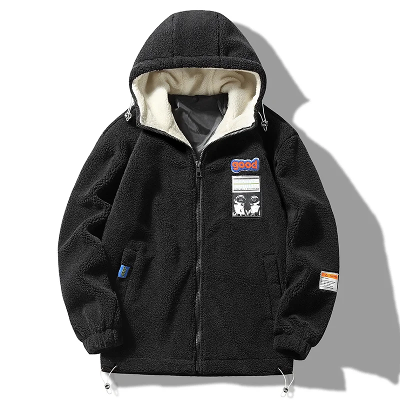 

Флисовое искусственное пальто, новинка 2023, толстое модное зимнее пальто, мужская теплая куртка оверсайз из искусственного меха ягненка, уличная одежда