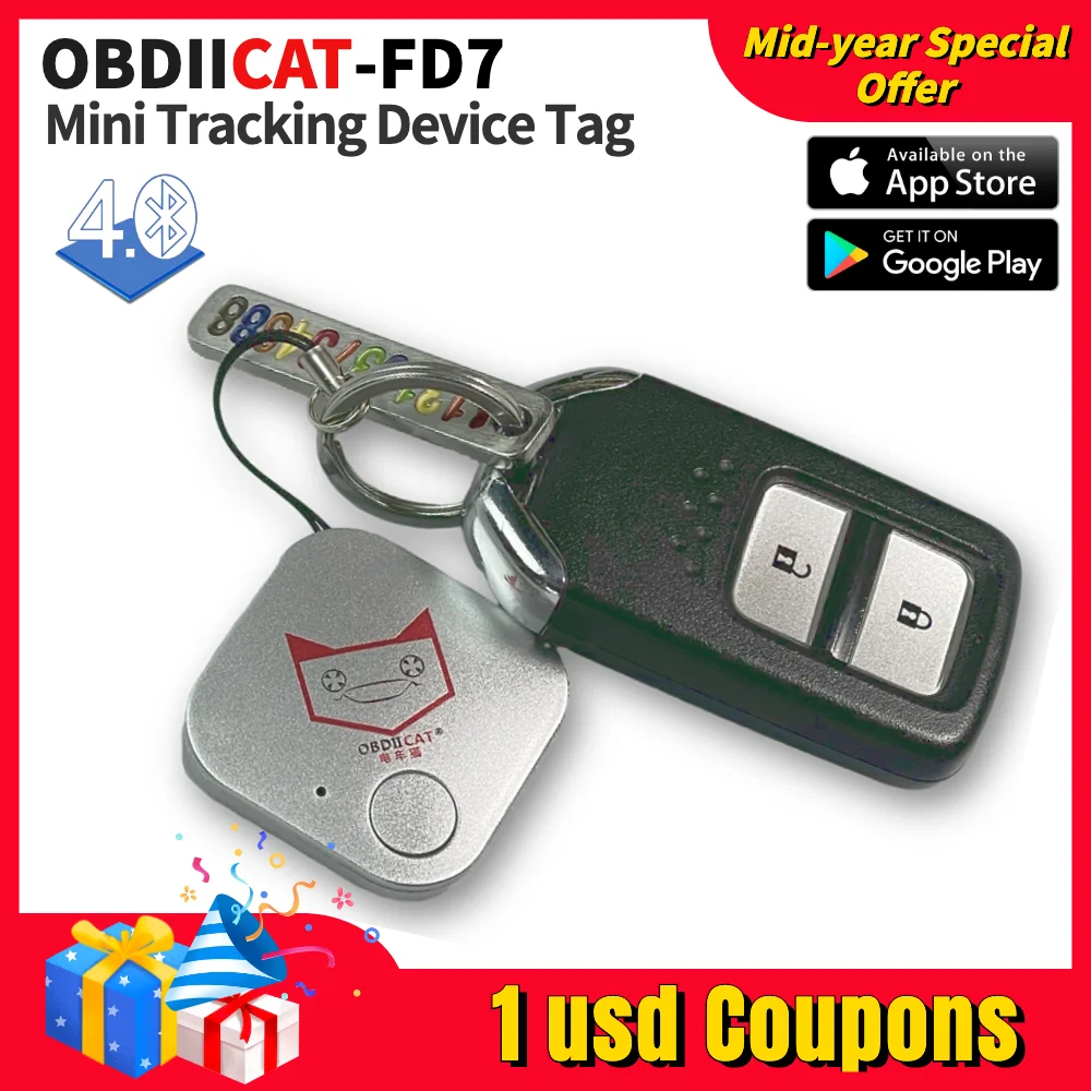OBDIICAT Авто Мини анти-потерянный умный Bluetooth пульт дистанционного устройства