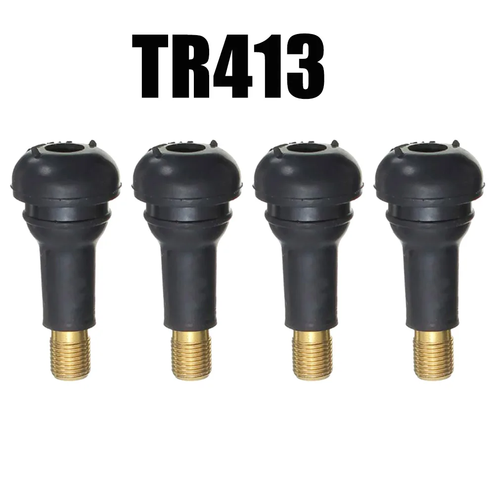 

4pcs TR413 Car Valve Snap In Rubber Tubeless Tire Valve Cap Wheel Stem Vacuum Nozzle Rim Hole 19MM Car Tire Wheel Accessories