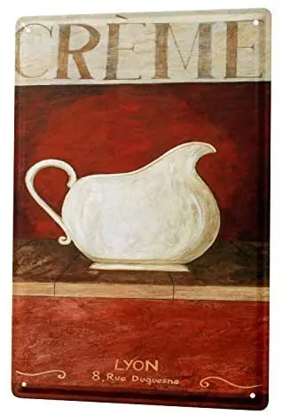 

Ретро кремовый металлический знак уличный знак 8X12