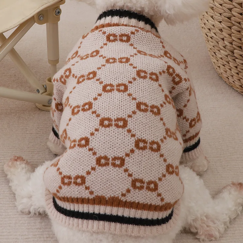 

Одежда для щенков, роскошный свитер для домашних животных, кошек, кардиган, Тедди, Бишон, свитер для маленьких и больших собак, Рождественска...