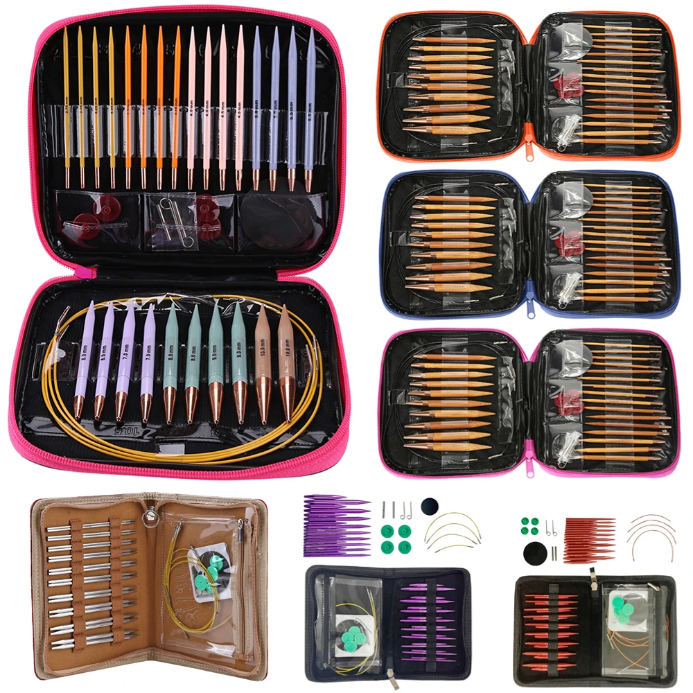 Набор круговых вязальных спиц для вязания крючком рукоделия