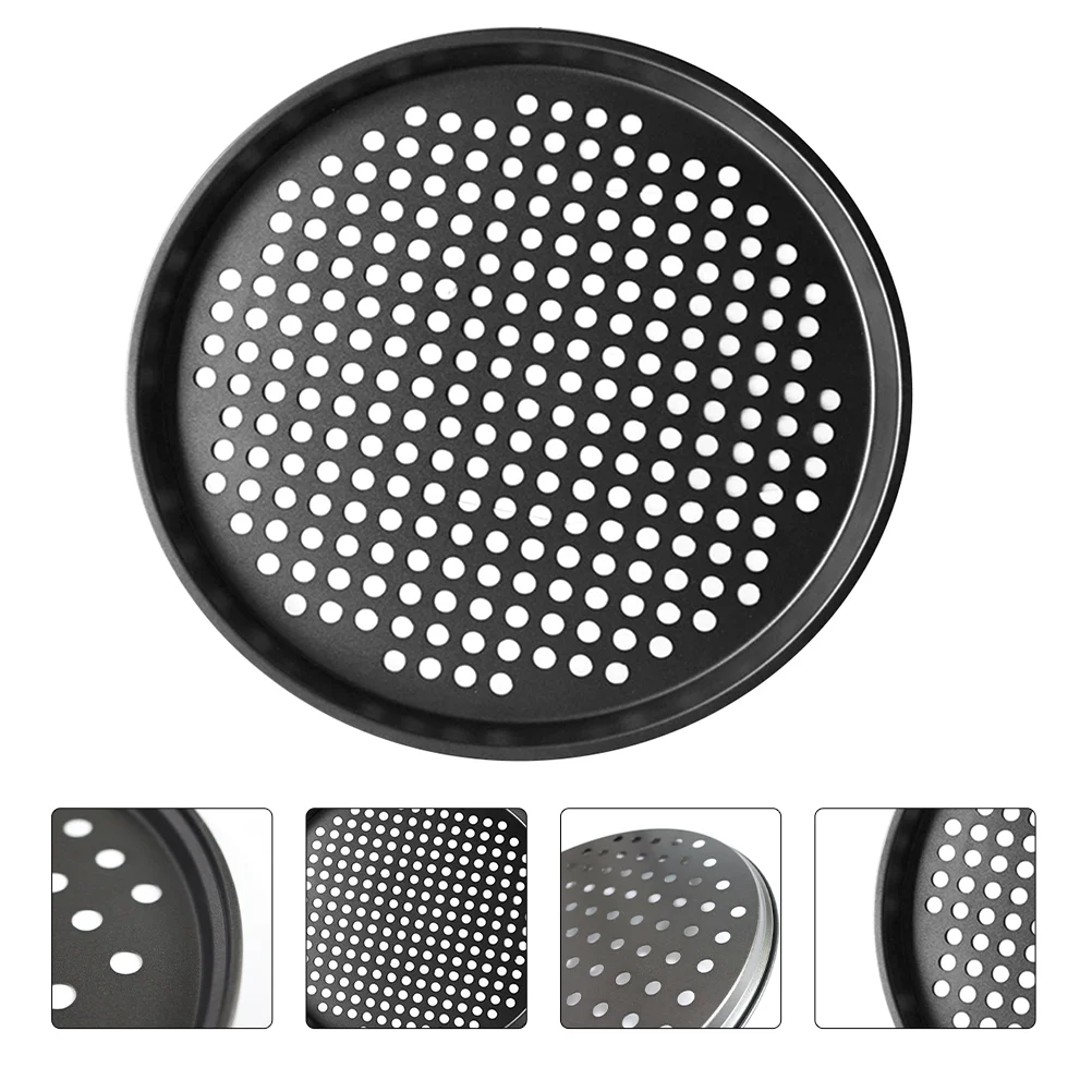 

Round Pizza Pans Baking Mold Stainless Steel Roasting Pan Pizza Baking Sheet Pizza Pan Holes Pizza Cooking Tray Mesh