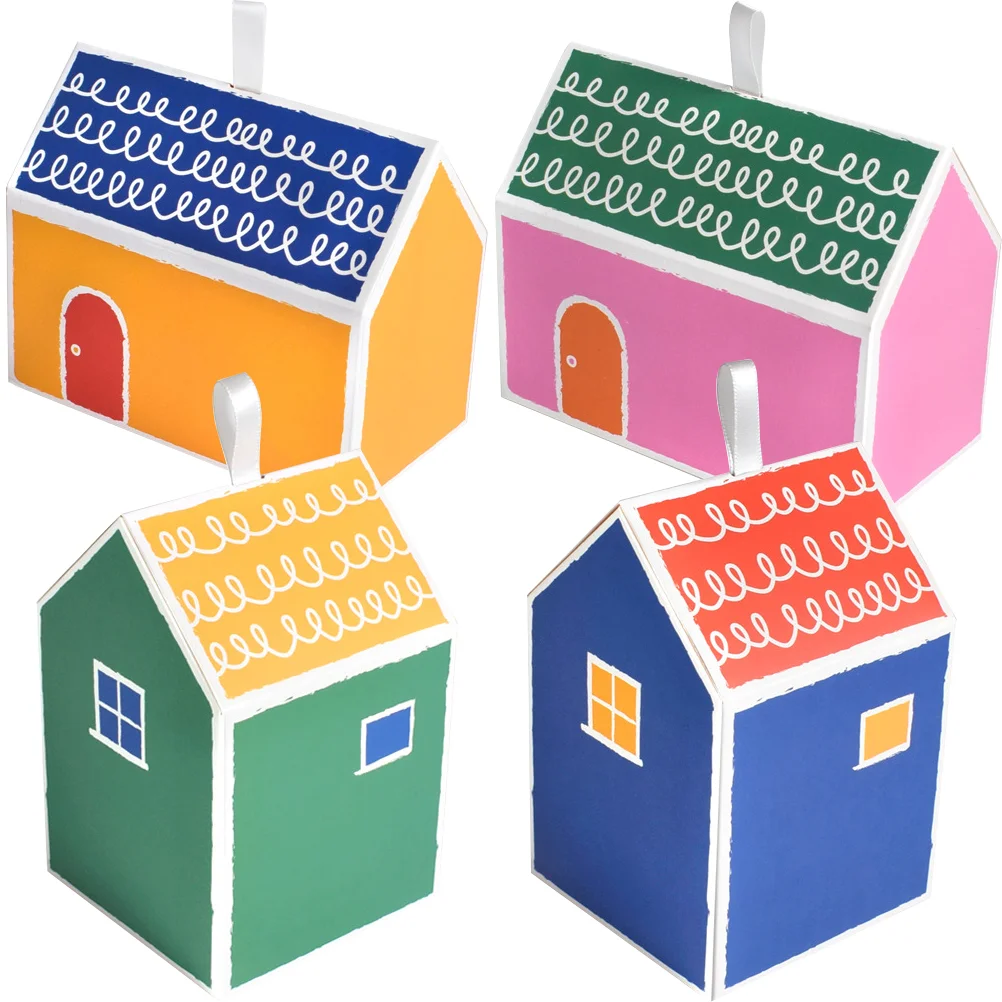 

Boxes Candy Cookiehandheld Containers Storage Biscuitpresent Function Box Multi Paper Shaped House Container Handle