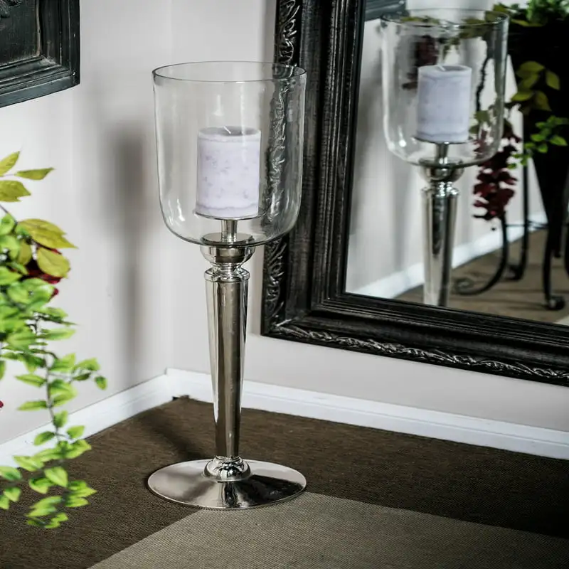 

32"H Modern Candlestick, Silver, 1 - Piece
