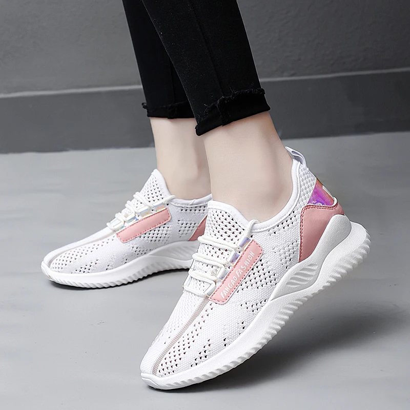 Lightweight Women Running Shoes Breathable Female Sports Shoes Anti-Slip Women's Sneakers Mesh Flexible Tennis Lace Up Outdoor