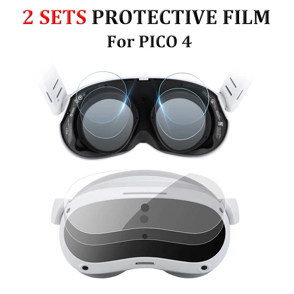 

2 Sets For PICO 4 Lens Protective Film VR Glasses Head Film Headwear HD Anti-Scratch Soft Panel Film Accessories For PICO4