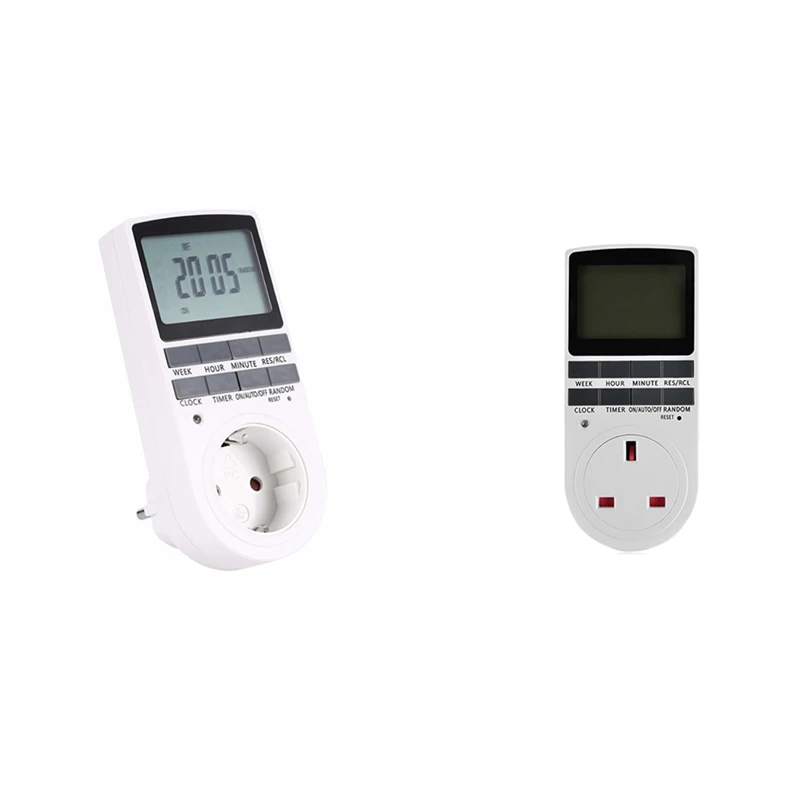

Electronic Digital Timer Switch Kitchen Timer Outlet 230V 50HZ 7 Day 12/24 Hour Programmable Timing Socket