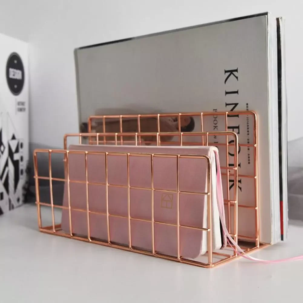 

3 Layers Iron Book Magazine Document Storage Shelf Stand Dormitory Office Supply