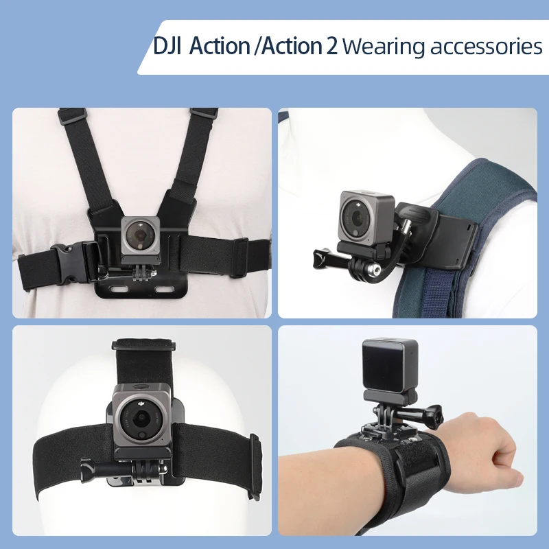

For DJI Action Action 2 Camera Accessories Chest Mount Harness Head Strap Wrist band Backpack Clip Holder