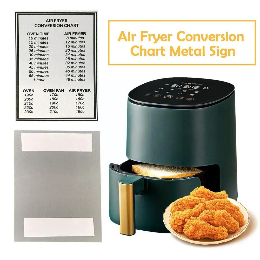 

Air Fryer Conversion Chart Metal Sign A5 Cooking Times Temp Oven Kitchen Gift For Easier Cooking & Baking Air Fryer Accesso J3V3