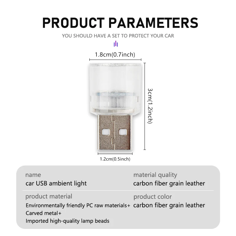 Автомобильный Внешний USB-светильник яркий ночник деталь для автомобильного
