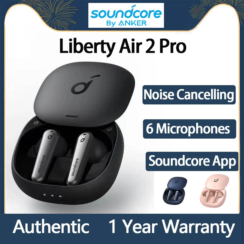 

Оригинальные беспроводные Bluetooth-наушники Soundcore Liberty Air 2 Pro, TWS, сенсорное управление, настоящие ANC активные шумоподавляющие наушники с микрофоном