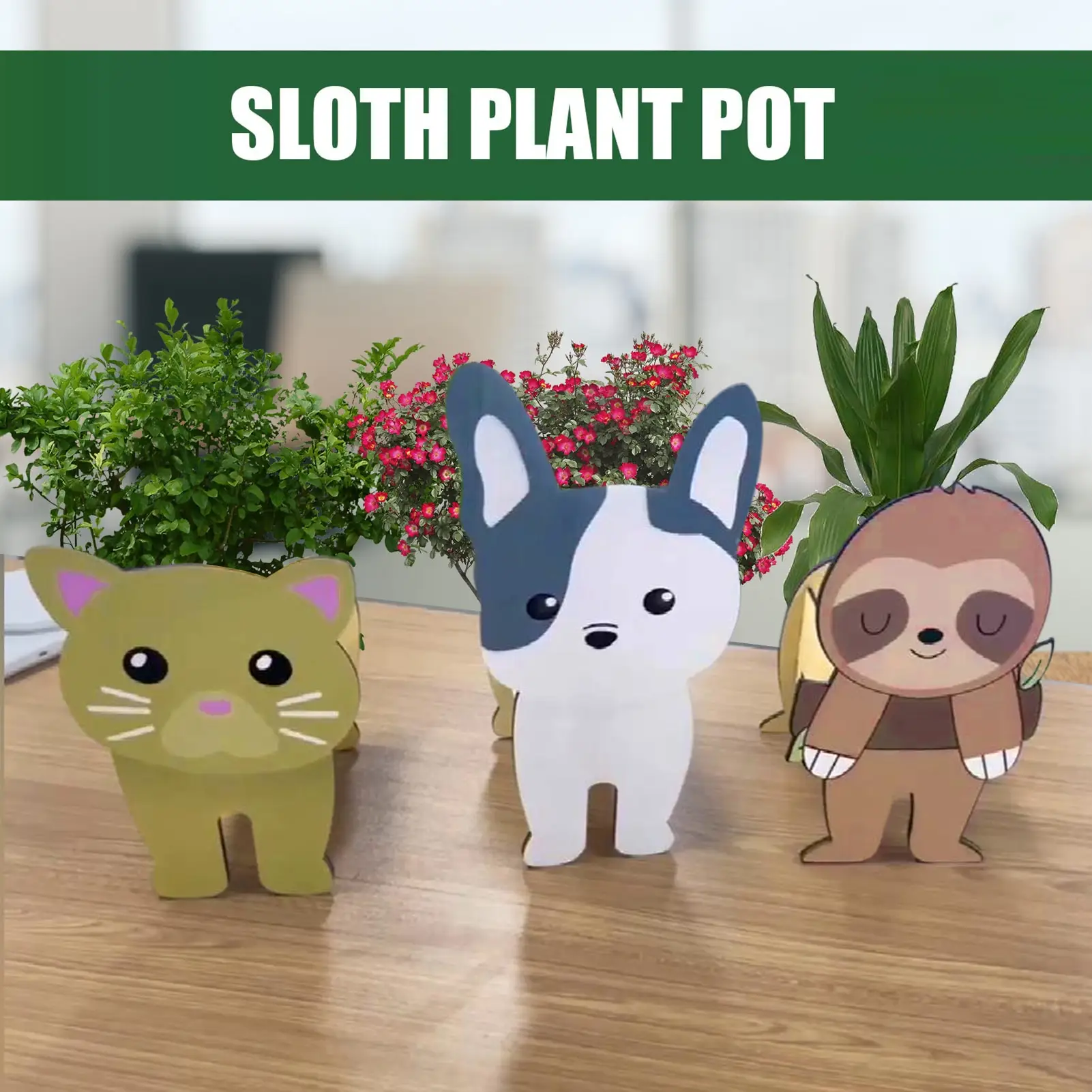

Милый горшок для растений в виде собаки, контейнер для растений в форме животного, держатель для уличных комнатных растений, маленькие горш...
