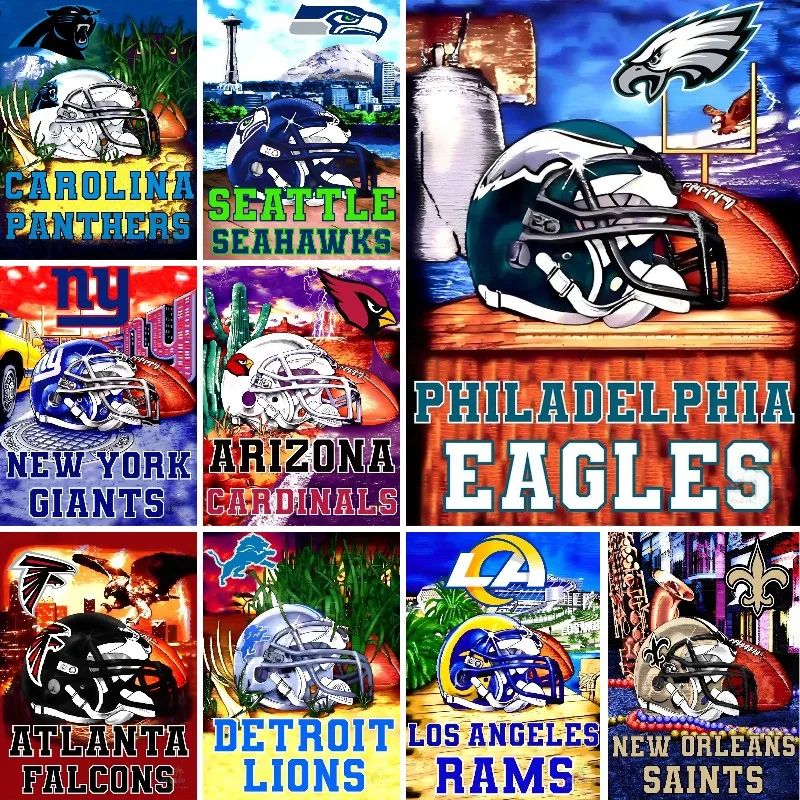 

DIY 5D Diamond Painting Cross Stitch Diamond Embroidery National Football Teams Needlework Pattern Rhinestone Paintings Kit