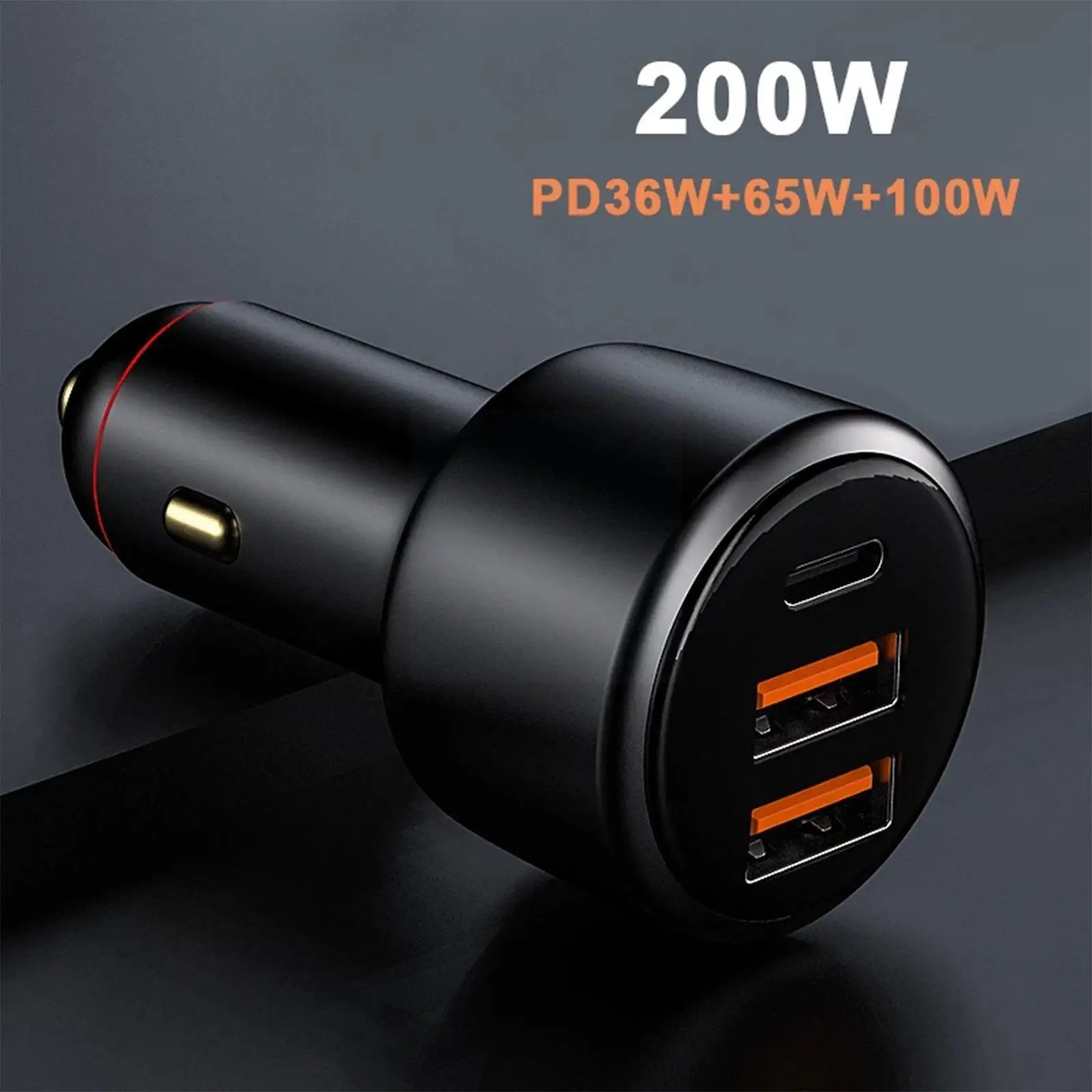 

Автомобильное зарядное устройство 200 Вт PD3.0, быстрая зарядка, многофункциональный прикуриватель, флеш-зарядка One Drag Three для телефона, Bluetooth и T...