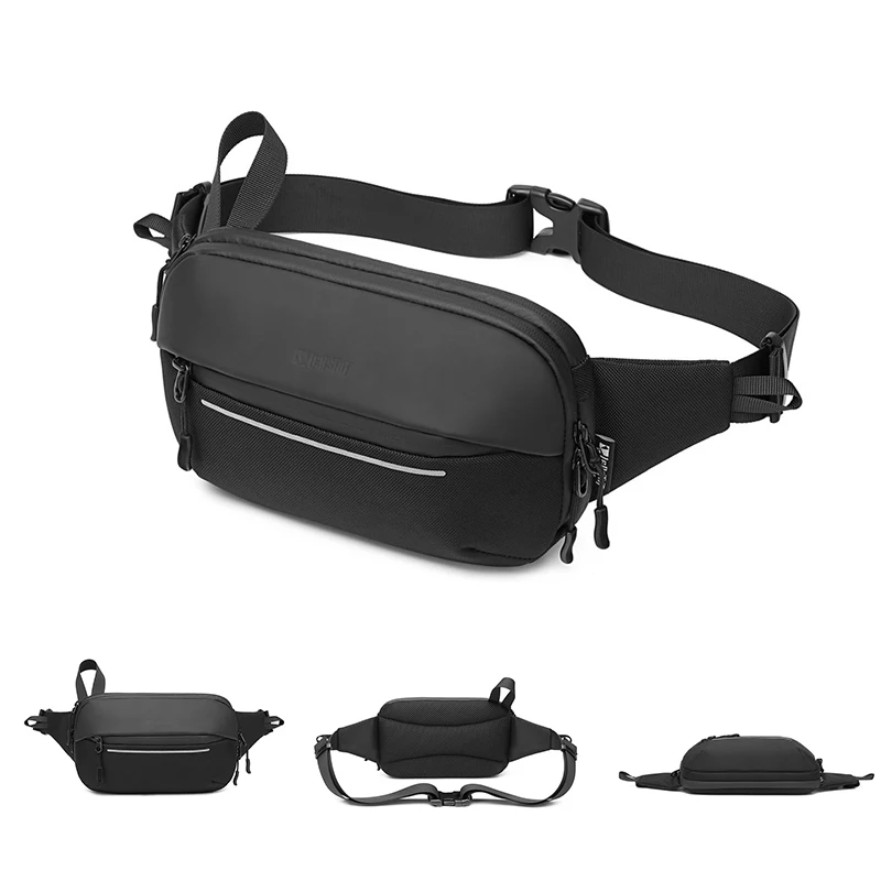 Fashion Mens Chest Bag Belt Bag Multifunction Expansion Fanny Pack Reflective Tape Belt Bag Pouch Waist Bags For Men Women