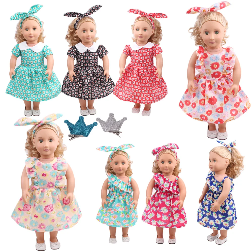 

Doll Party Floral Dress Collection Suit 43 Cm Baby Born Dress 18 Inch American Girl 45 Cm Princess Doll Dress