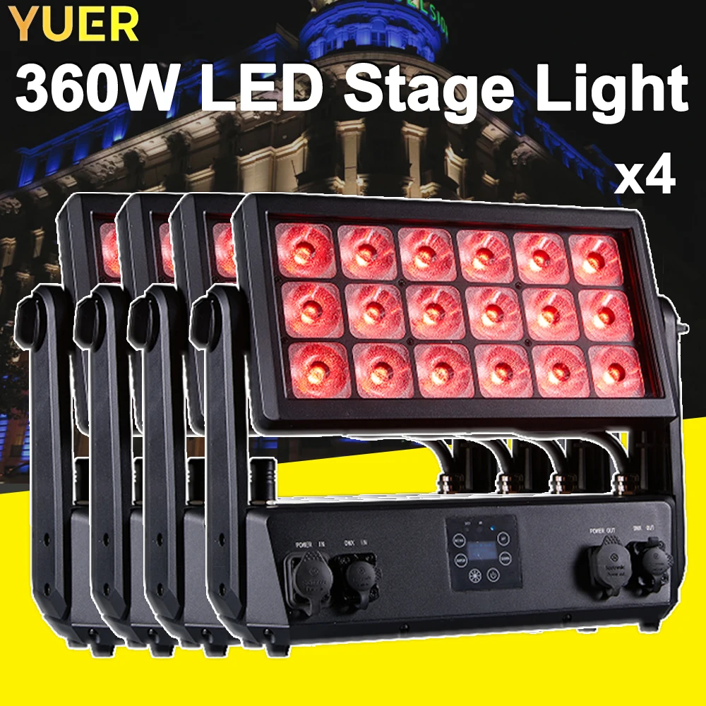 Yuer RGBWAUV светодиодный сценический светильник 360 Вт 4 шт.